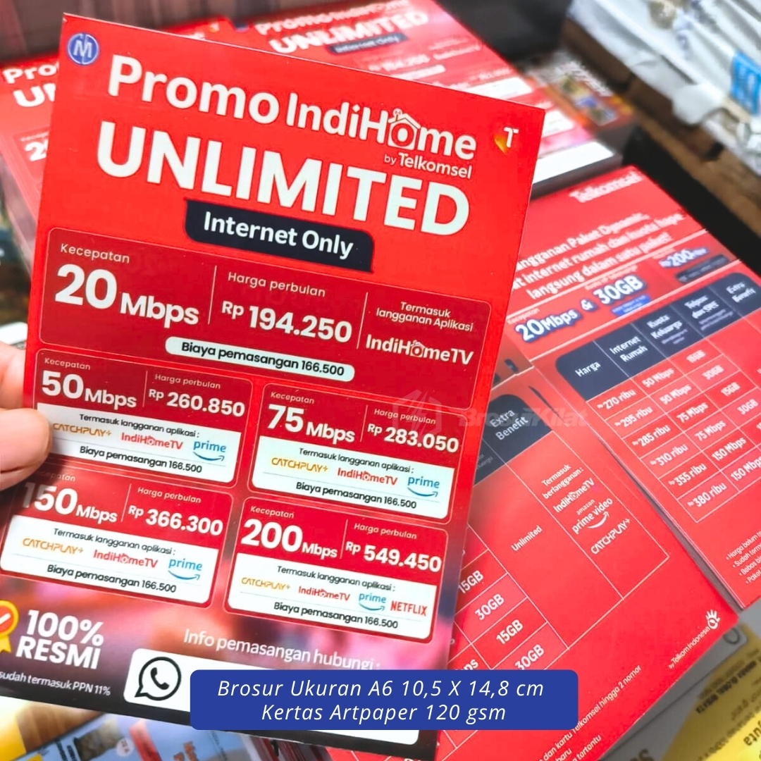 hasil cetak brosur ukuran A6