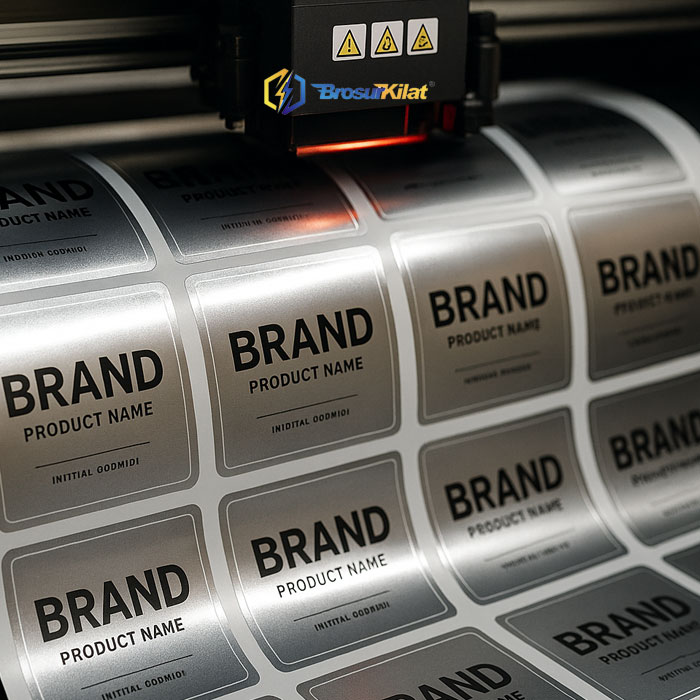 cetak stiker silver matte cutting
