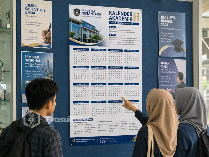 cetak kalender poster sekolah, pesantren, kampus dengan agenda akademik