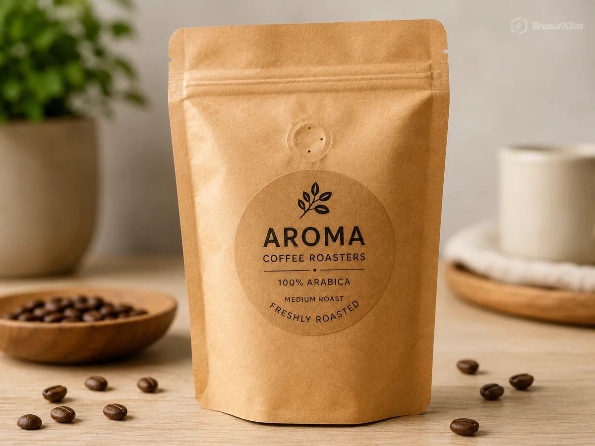 label kraft custom pada kemasan kopi