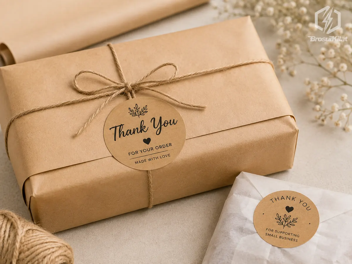 thank you sticker kraft untuk packaging