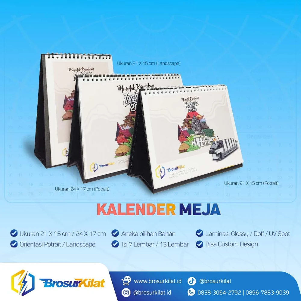 panduan ukuran kalender meja 21x15 cm dan 24x17 cm orientasi potrait dan landscape