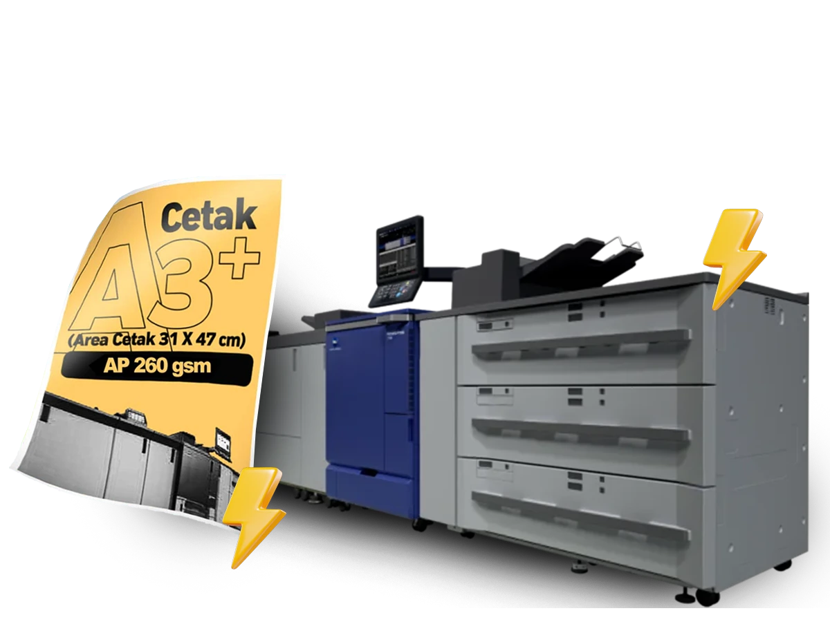 cetak A3+ Super Kilat berbagai pilihan bahan dan gramatur