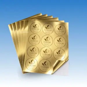 Cetak Stiker Gold / Stiker Metalize Gold Ukuran A3+